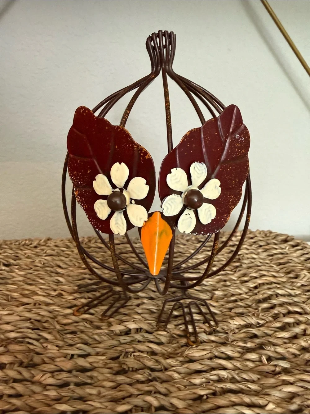 Pier 1 Metal Owl Tealight Candle Holder Fall Autumn Decor 🍁